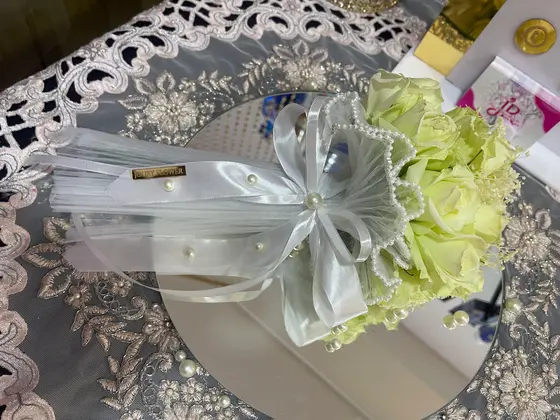 Bouquet de mariée vert pastel à Tetouan