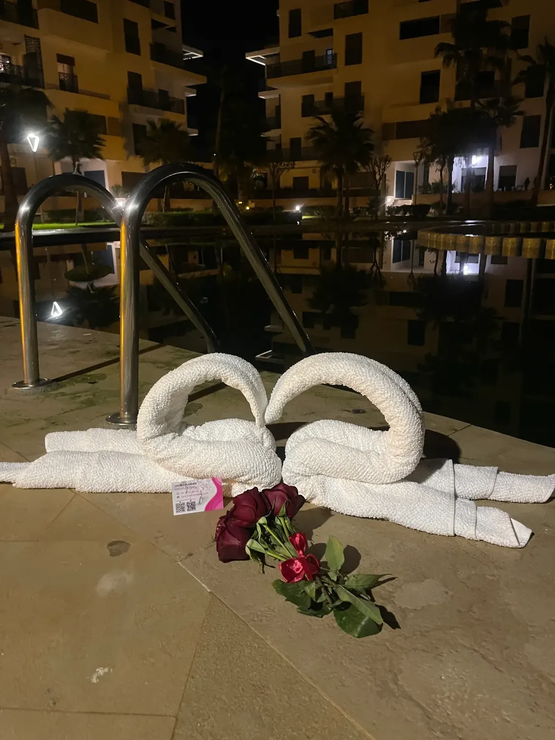 Swan towel detail - couple styling